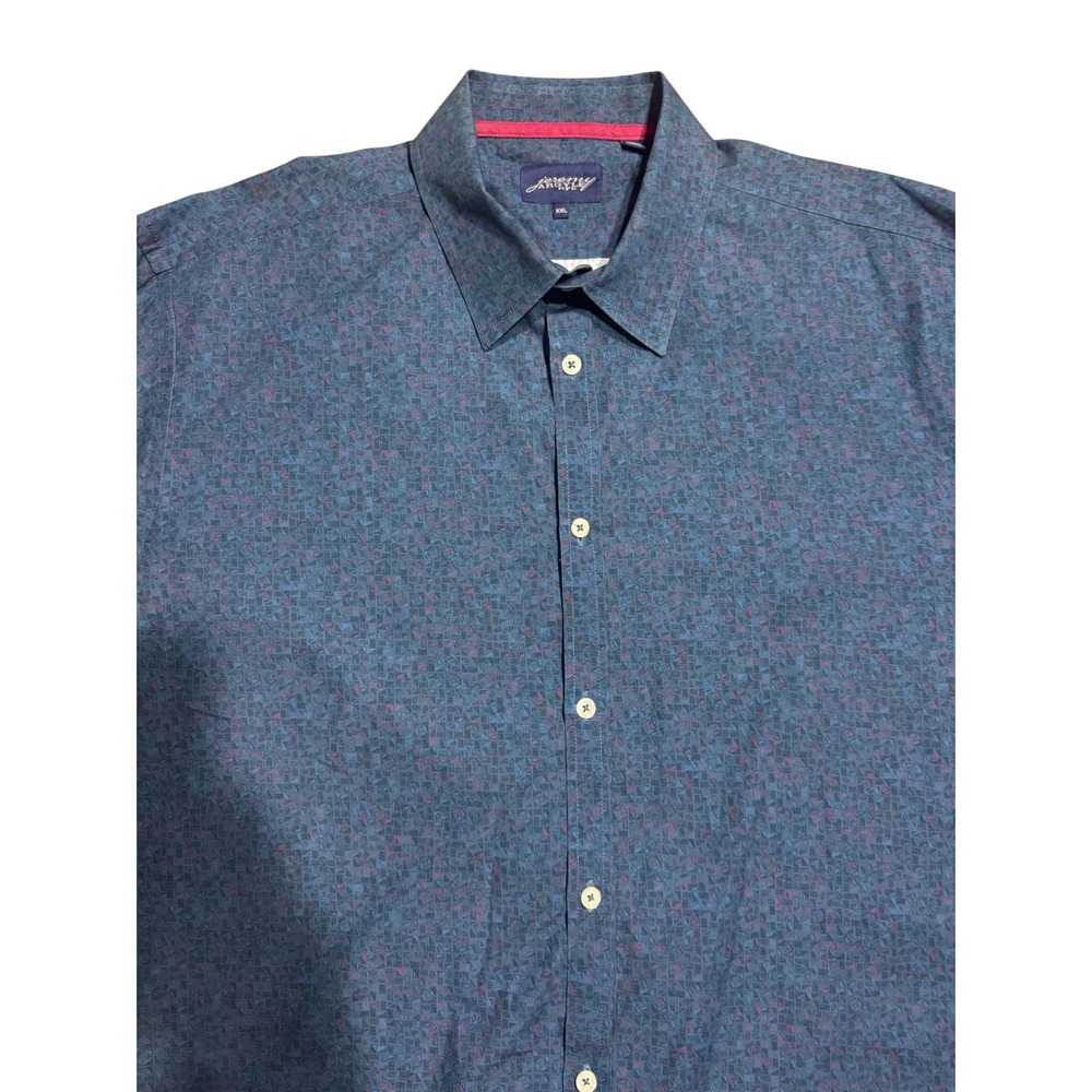 Jeremy Argyle NYC Mens XXL Blue Red Geometric Print Long Sleeve Button Shirt